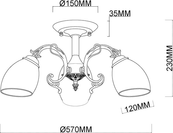 Изображение товара Потолочный светильник MyFar Biene MR1522-3C