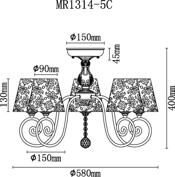 Изображение товара Люстра MyFar Luna MR1314-5C