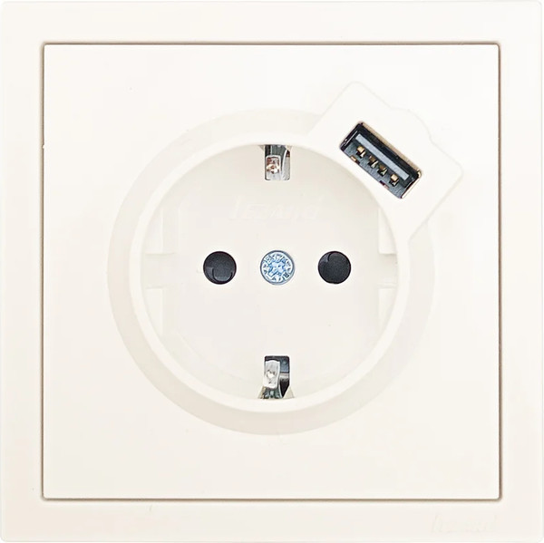 Изображение товара Розетка Lezard Zima 704-9088-181 (слоновая кость)