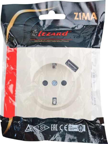 Изображение товара Розетка Lezard Zima 704-9088-181 (слоновая кость)