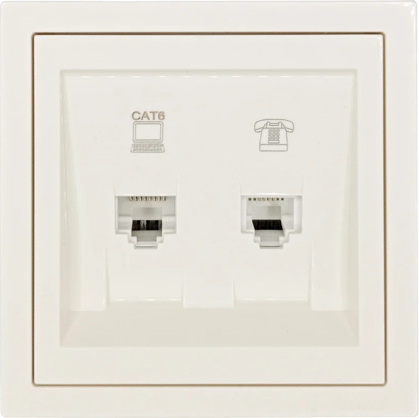 Изображение товара Розетка Lezard Zima 704-9088-144 (слоновая кость)