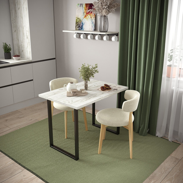 Изображение товара Обеденный стол Soma Tako 92x50 (дуб крафт белый/черный)