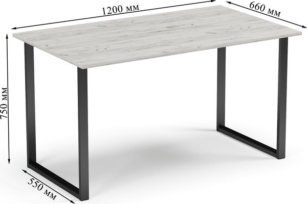 Изображение товара Письменный стол Soma Bliss 120x66 (дуб крафт белый/черный)