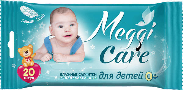 Изображение товара Влажные салфетки детские Meggi Care 0+ (20шт)