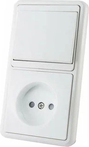 Изображение товара Блок выключатель+розетка TDM SQ1813-0010