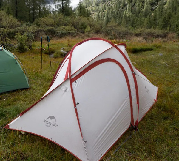 Изображение товара Палатка Naturehike Hiby Si / NH19ZP016-DG (серый/красный)