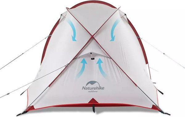 Изображение товара Палатка Naturehike Hiby Si / NH19ZP016-DG (серый/красный)