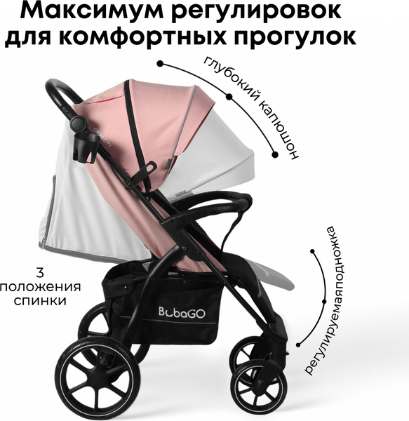 Изображение товара Детская прогулочная коляска Bubago Model Cross City / BG 155-2 (розовый)