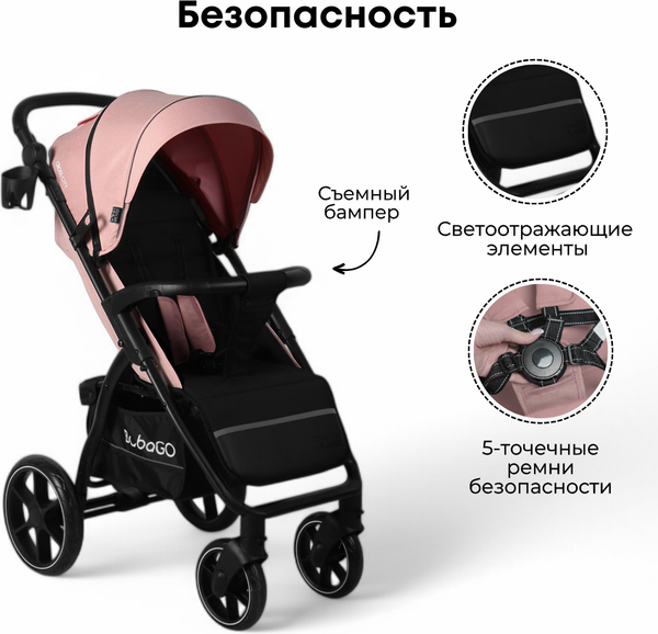 Изображение товара Детская прогулочная коляска Bubago Model Cross City / BG 155-2 (розовый)