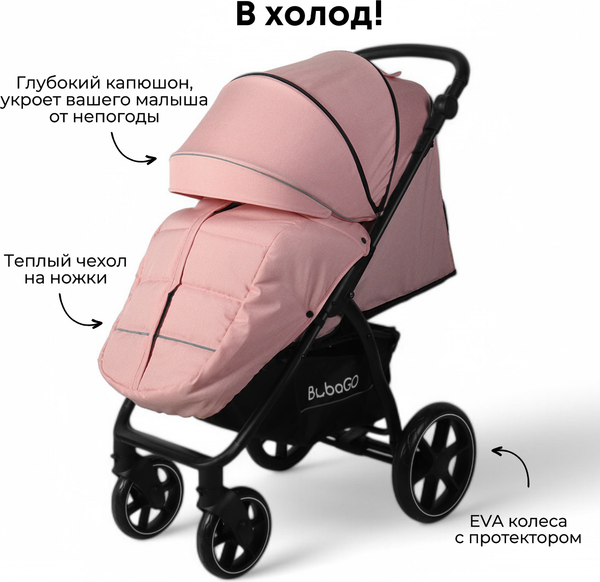 Изображение товара Детская прогулочная коляска Bubago Model Cross City / BG 155-2 (розовый)