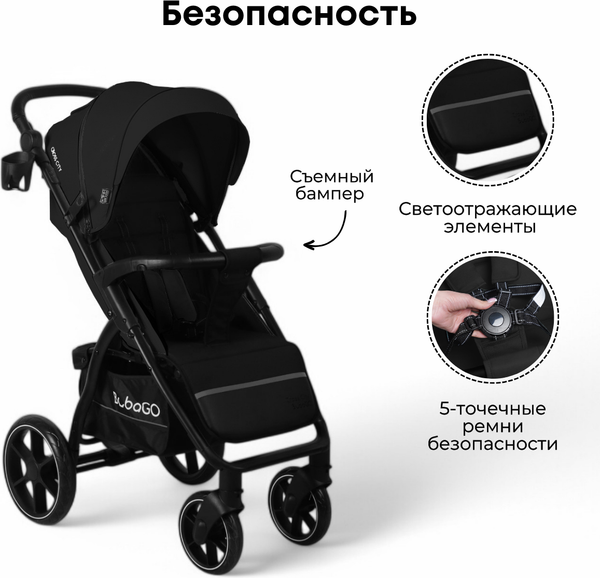Изображение товара Детская прогулочная коляска Bubago Model Cross City / BG 155-6 (черный)