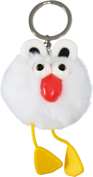 Изображение товара Брелок Sima-Land Пушистик на кольце. Большеглазая ворона / 10702208 (белый)