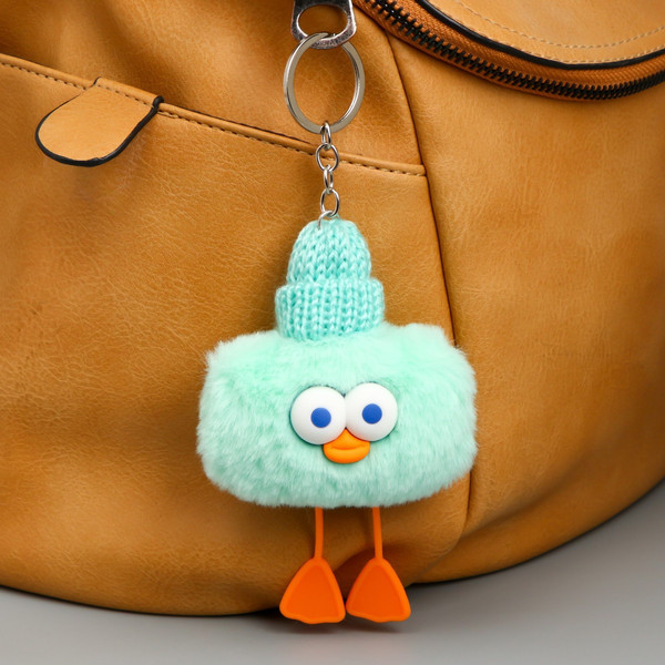 Изображение товара Брелок Sima-Land Пушистик на кольце. Чудик в шапке / 9934781 (голубой)