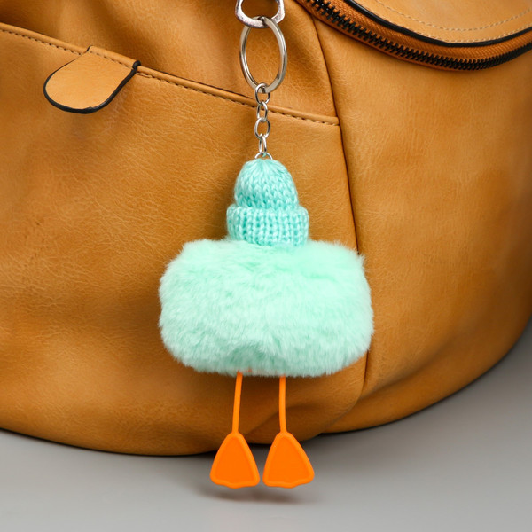 Изображение товара Брелок Sima-Land Пушистик на кольце. Чудик в шапке / 9934781 (голубой)