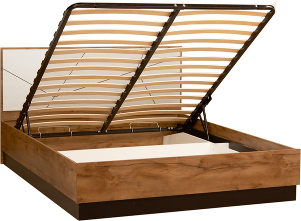 Изображение товара Полуторная кровать Олмеко Гамма 54.16 универсальная 1400 (таксония/черный/ПВХ белый)