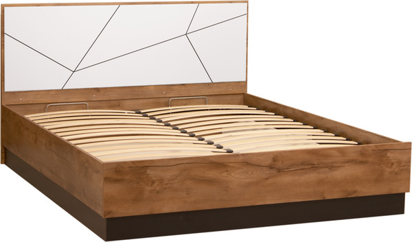 Изображение товара Полуторная кровать Олмеко Гамма 54.16 универсальная 1400 (таксония/черный/ПВХ белый)