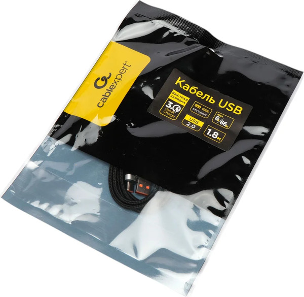 Изображение товара Кабель Cablexpert CCP-USB2-AMCM-66W-1.8M (1.8м, черный)