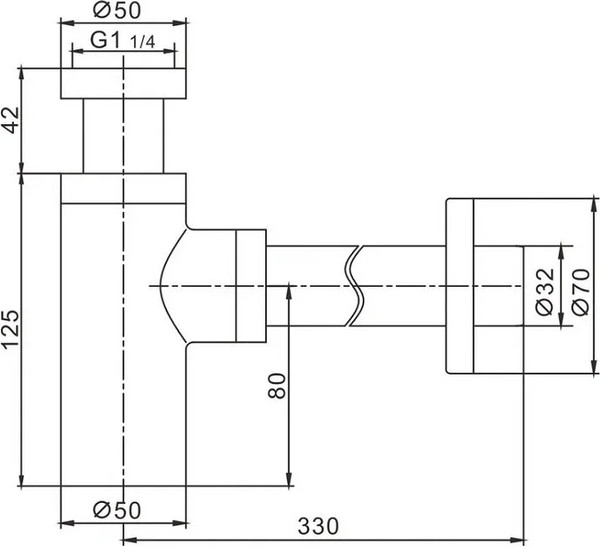 Изображение товара Сифон Rose RS22H (черный)