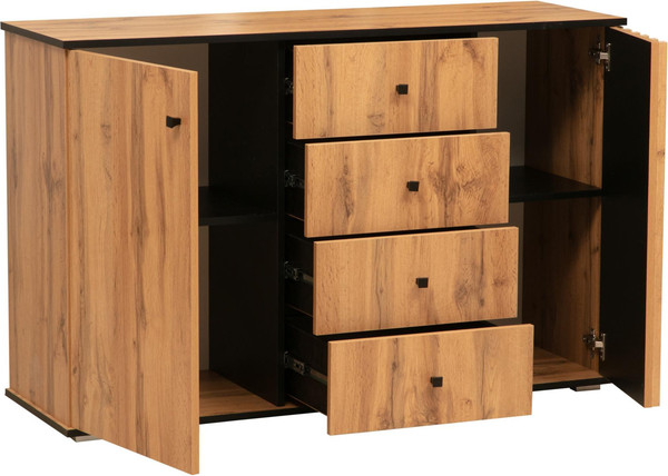 Изображение товара Тумба Олмеко Либерти 51.04 опора 20мм (дуб вотан/черный)