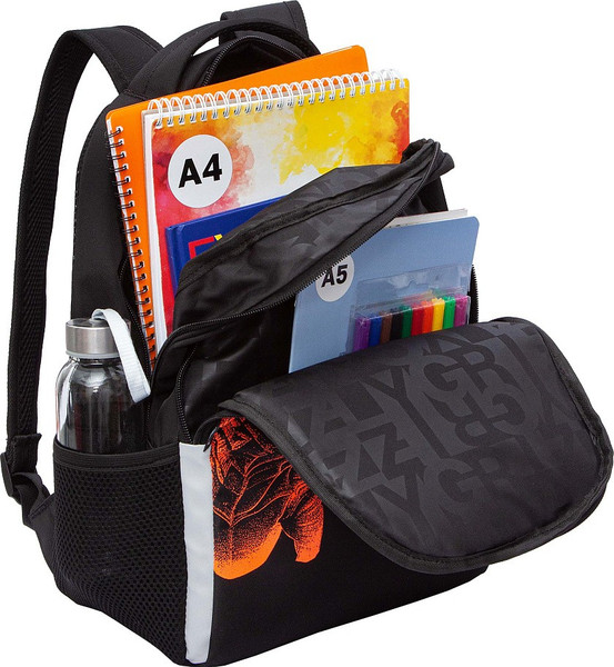 Изображение товара Школьный рюкзак Grizzly RB-551-6 (черный/оранжевый)