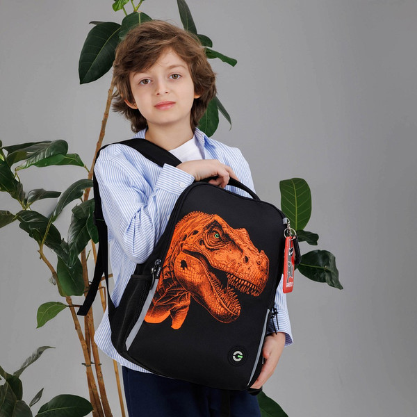 Изображение товара Школьный рюкзак Grizzly RB-551-6 (черный/оранжевый)