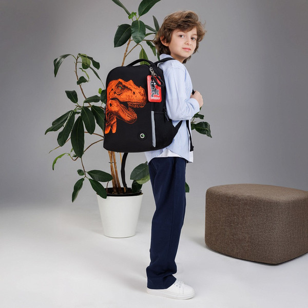 Изображение товара Школьный рюкзак Grizzly RB-551-6 (черный/оранжевый)