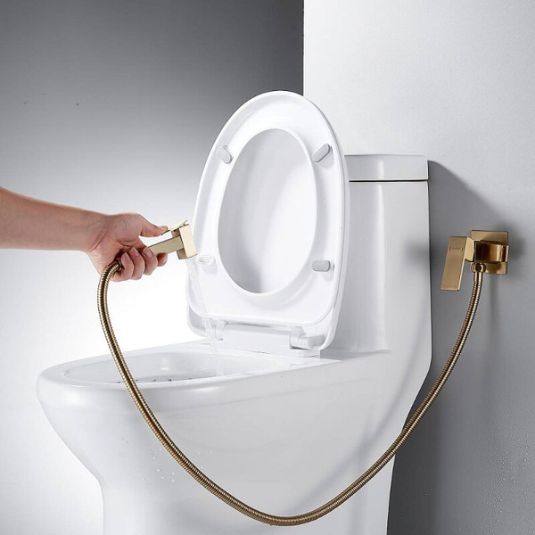 Изображение товара Гигиенический душ со смесителем Shevanik S127G (золотой сатин)