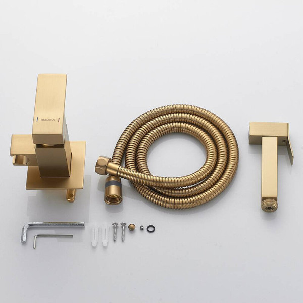 Изображение товара Гигиенический душ со смесителем Shevanik S127G (золотой сатин)