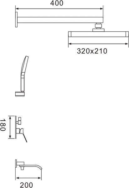 Изображение товара Душевая система со смесителем Shevanik S4035 (хром)
