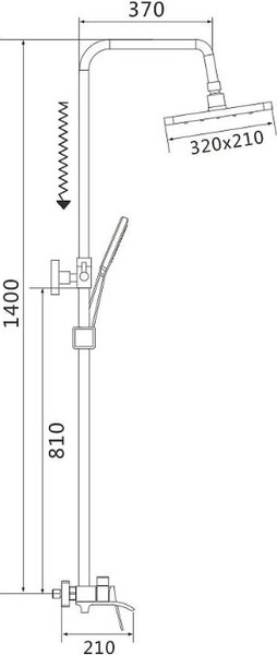 Изображение товара Душевая система со смесителем Shevanik S4036 (хром)