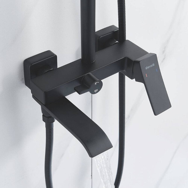 Изображение товара Душевая система со смесителем Shevanik S4036H (черный)