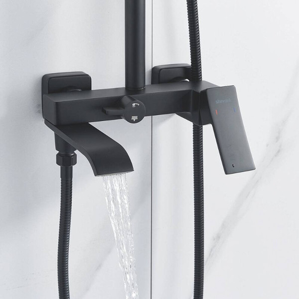 Изображение товара Душевая система со смесителем Shevanik S4036H (черный)
