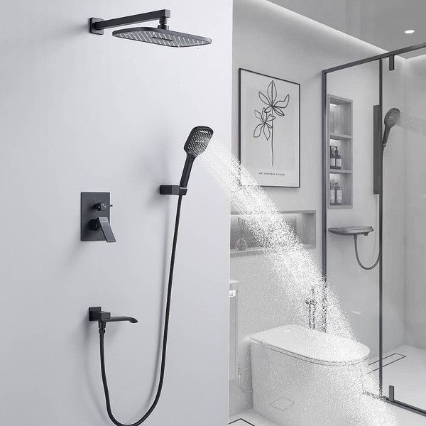 Изображение товара Душевая система со смесителем Shevanik S4035H (черный)