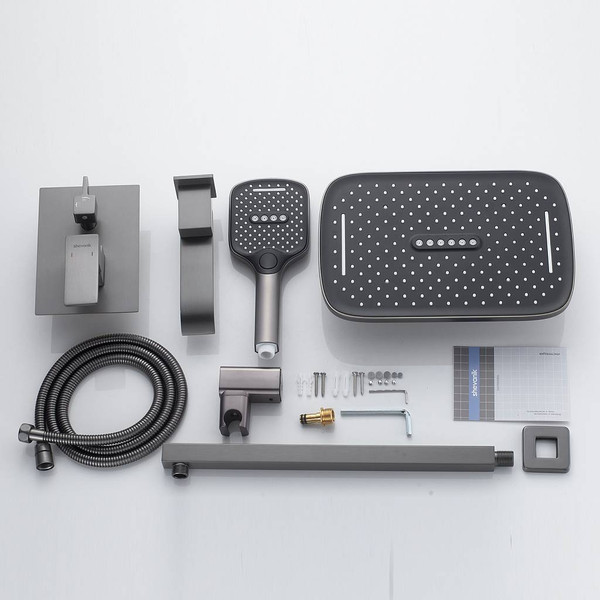 Изображение товара Душевая система со смесителем Shevanik S4035T (оружейная сталь)