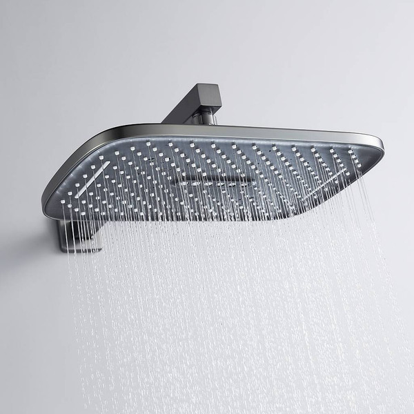 Изображение товара Душевая система со смесителем Shevanik S4035T (оружейная сталь)