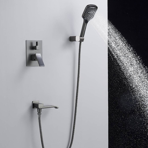 Изображение товара Душевая система со смесителем Shevanik S4035T (оружейная сталь)