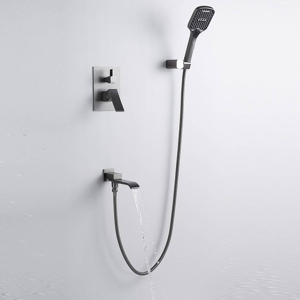 Изображение товара Душевая система со смесителем Shevanik S4035T (оружейная сталь)