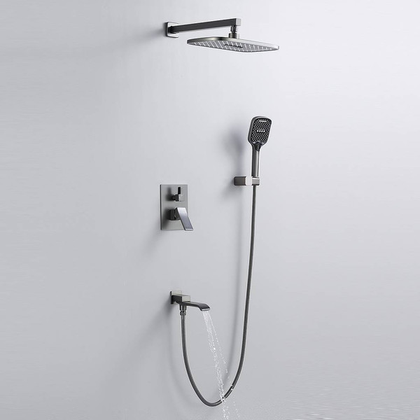 Изображение товара Душевая система со смесителем Shevanik S4035T (оружейная сталь)