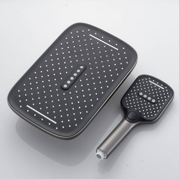 Изображение товара Душевая система со смесителем Shevanik S4035T (оружейная сталь)