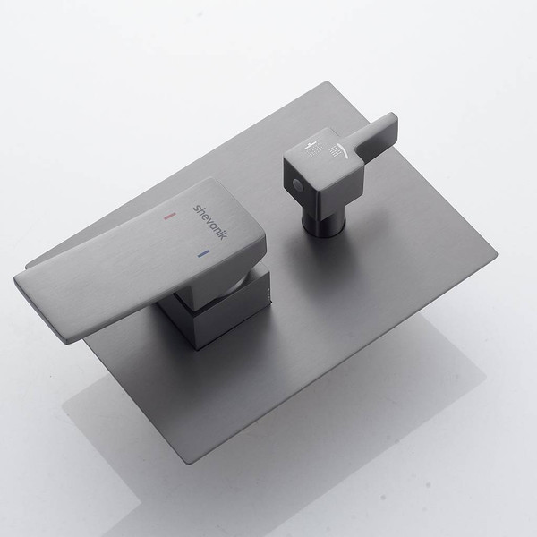 Изображение товара Душевая система со смесителем Shevanik S4035T (оружейная сталь)