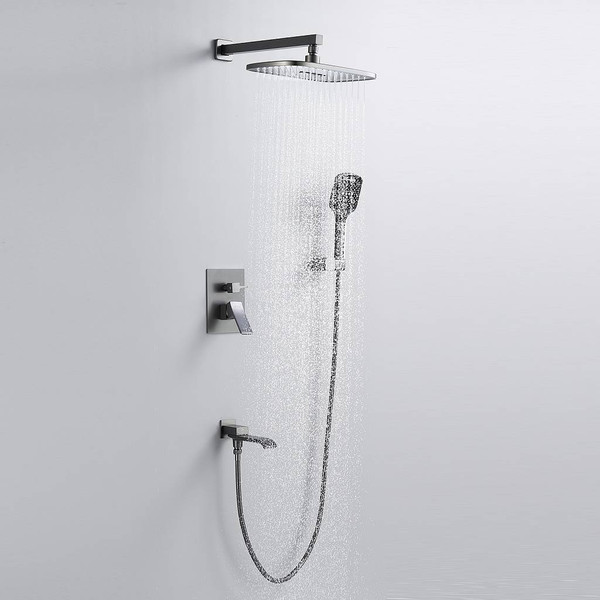 Изображение товара Душевая система со смесителем Shevanik S4035T (оружейная сталь)