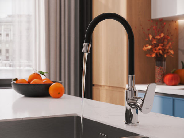 Изображение товара Смеситель Cersanit Moduo однорычажный с гибким изливом / 64842 (хром)