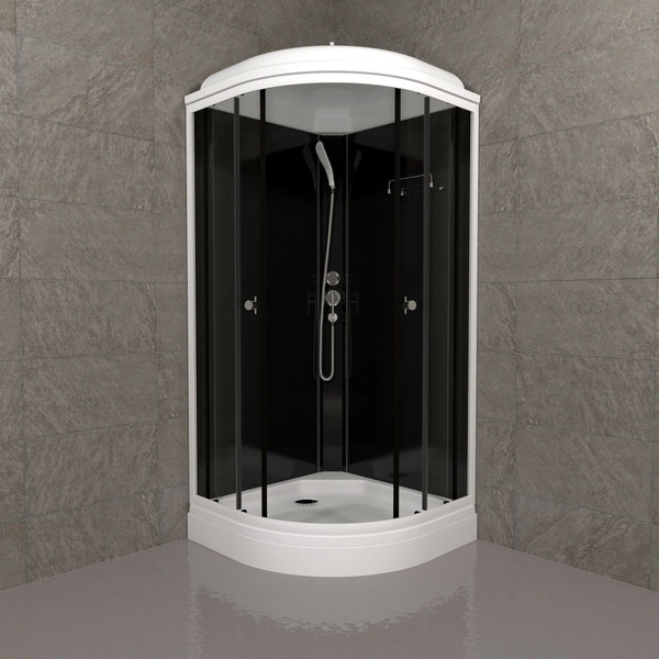 Изображение товара Душевая кабина Saniteco SNT-90 90х90 (черный/прозрачное стекло)