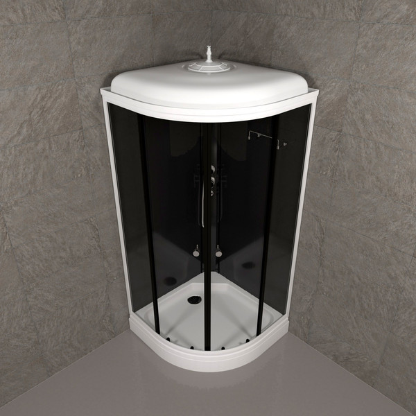 Изображение товара Душевая кабина Saniteco SNT-90 90х90 (черный/прозрачное стекло)