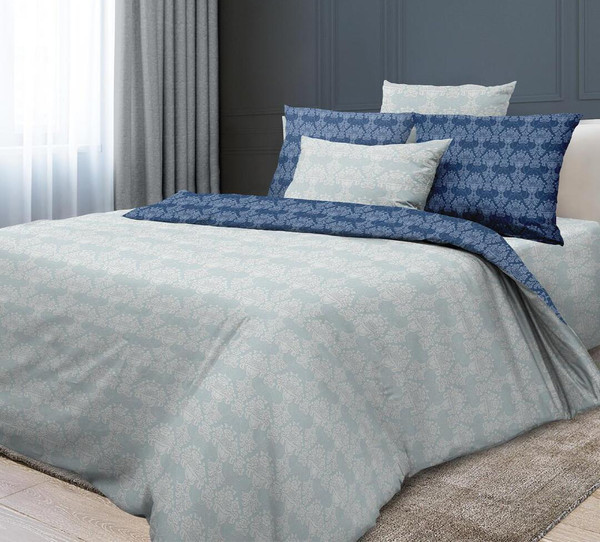 Изображение товара Комплект постельного белья Реноме 2сп с Евро простыней Премиум Бельведер грифин 6812-4 (бязь)