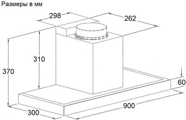 Изображение товара Вытяжка Т-образная Maunfeld Mirage 90 (черный)