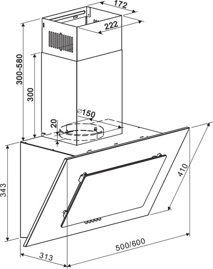 Изображение товара Вытяжка наклонная Maunfeld Tower A 60 (белый)