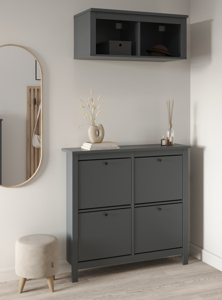 Изображение товара Тумба для обуви Mio Tesoro Сага 113x108 2.08.10.180.4 (серый)