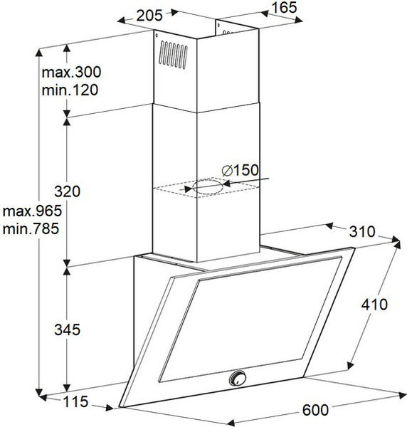 Изображение товара Вытяжка наклонная Maunfeld Comfort 60 Side (черный)