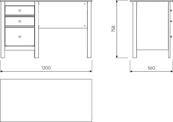 Изображение товара Письменный стол Mio Tesoro Сага 120x56 2.08.06.160.6 (темно-бирюзовый)